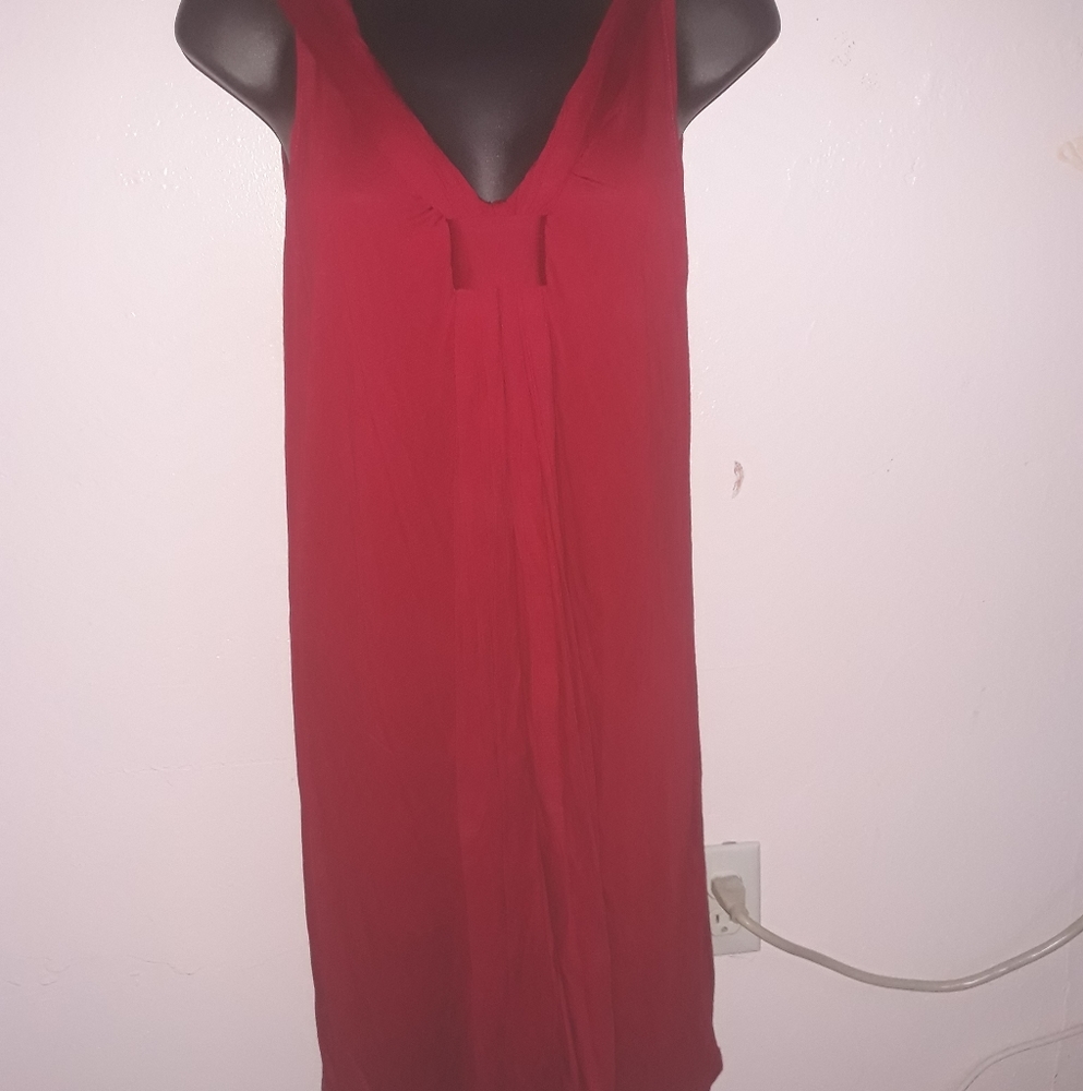 Romantic red flowy dress